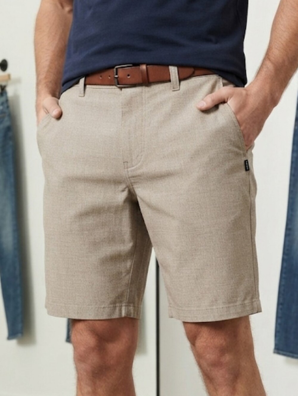 Rip Curl Men's Boardwalks Hybrid Chino Shorts, Heather Beige. Size 38